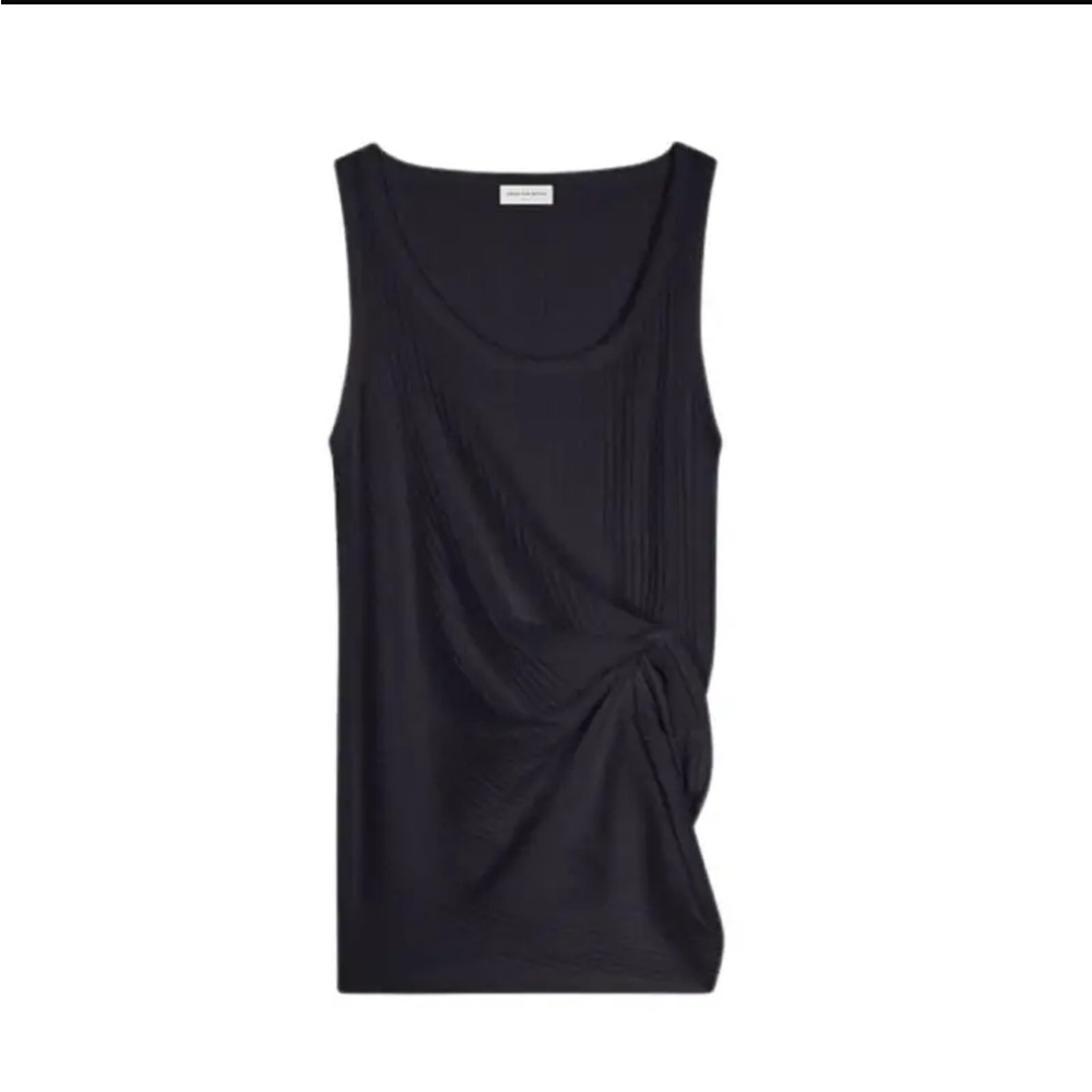 Dries Van Noten Draped Tank Top - Navy